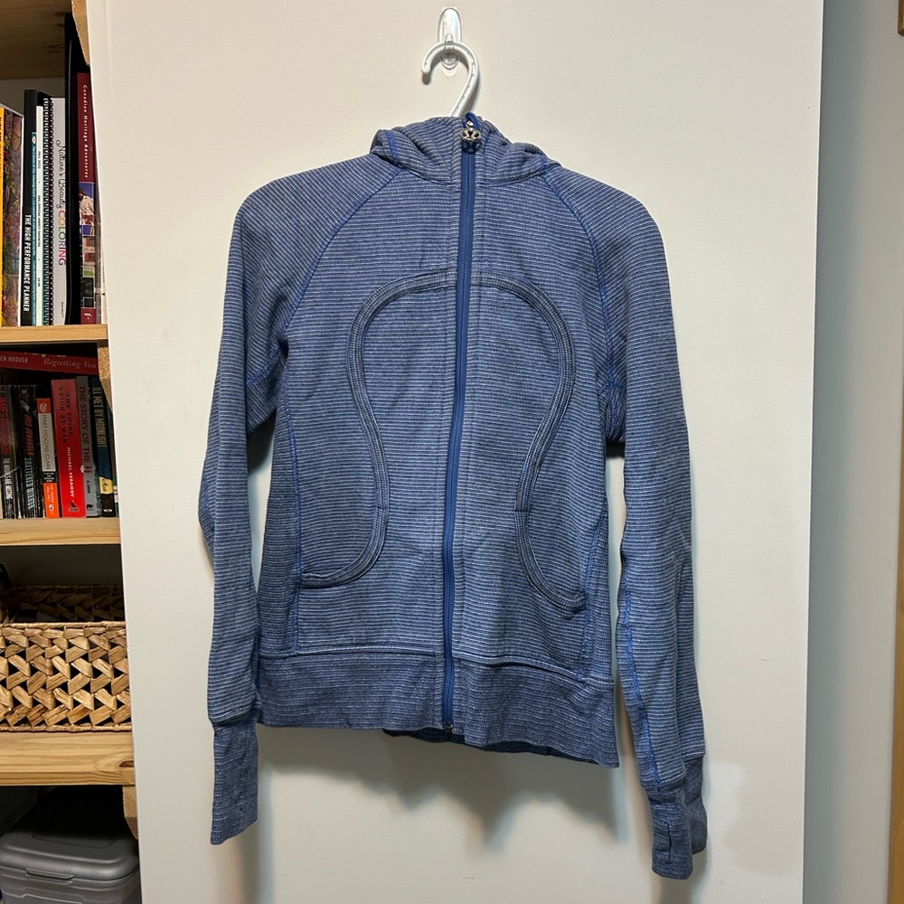 Lululemon Women's Scuba Hoodie, Blue Stripes, Size: 10